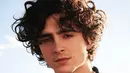 Dengan potret close up, pesona bad boy Timothee Chalamet terlihat dengan kenakan kalung emblishment. [@tchalamet]