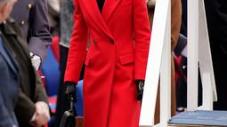 Kate Middleton, Putri Wales dari Inggris tiba untuk kunjungan Hari St David ke Batalion 1 Welsh Guards di Combermere Barracks di Windsor, Inggris, Rabu, 1 Maret 2023.  Ini merupakan kunjungan pertama Pangeran William ke Welsh Guards sejak menjadi Kolonel Resimen. (Andrew Matthews/PA via AP)