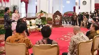 Raisa saat merayakan Hari Musik Nasional di Istana bersama Presiden Jokowi. (Instagram - @raisa6690)