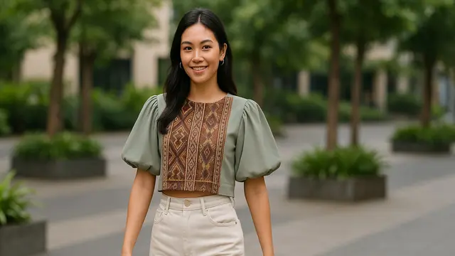 7 Model Baju Tenun Kombinasi Kain Polos, Simpel tapi Anggun untuk Segala Acara