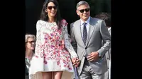George Clooney dan Amal Alamuddin sehari setelah menikah. (dok. People)