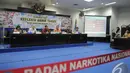 Pada 2014 BNN fokus pada merehabilitasi pengguna narkoba namun pihaknya juga secara tegas akan menghukum berat para pengedar narkoba, Jakarta, Selasa (23/12/2014). (Liputan6.com/Herman Zakharia)