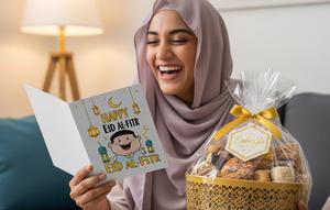 Ilustrasi Ucapan Idul Fitri Lucu dan Unik Tema Makanan hingga THR/Gemini AI