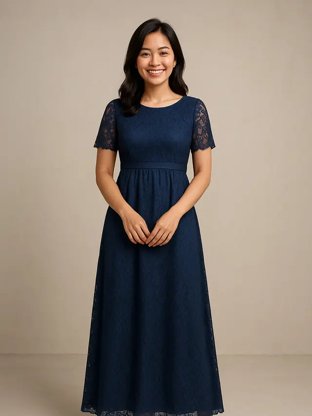 Model Baju Bridesmaid Brokat Non Hijab/Ilustrasi oleh AI