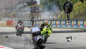 Balapan penuh drama tersaji pada MotoGP Catalunya yang berlangsung di Sirkuit Catalunia, Montmelo, Spanyol pada Minggu (17/05/2026) waktu setempat. (AFP/Daniel Ballarin)