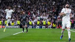 Satu gol dari Karim Benzema kubur harapan Liverpool untuk come back. (AP Photo/Bernat Armangue)