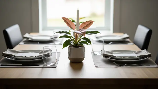 Tanaman Hias Philodendron untuk Meja Makan