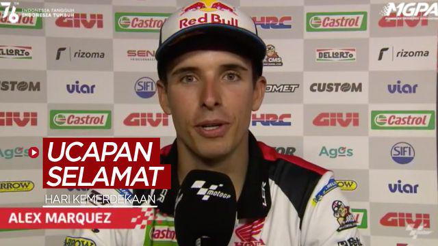 Berita video Alex Marquez dan 2 pembalap MotoGP mengucapkan selamat Hari Kemerdekaan ke-76 Indonesia.