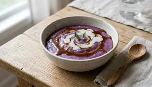 Resep Bubur Sumsum Ubi Ungu dengan Gula Merah, Lembut dan Manis Legit