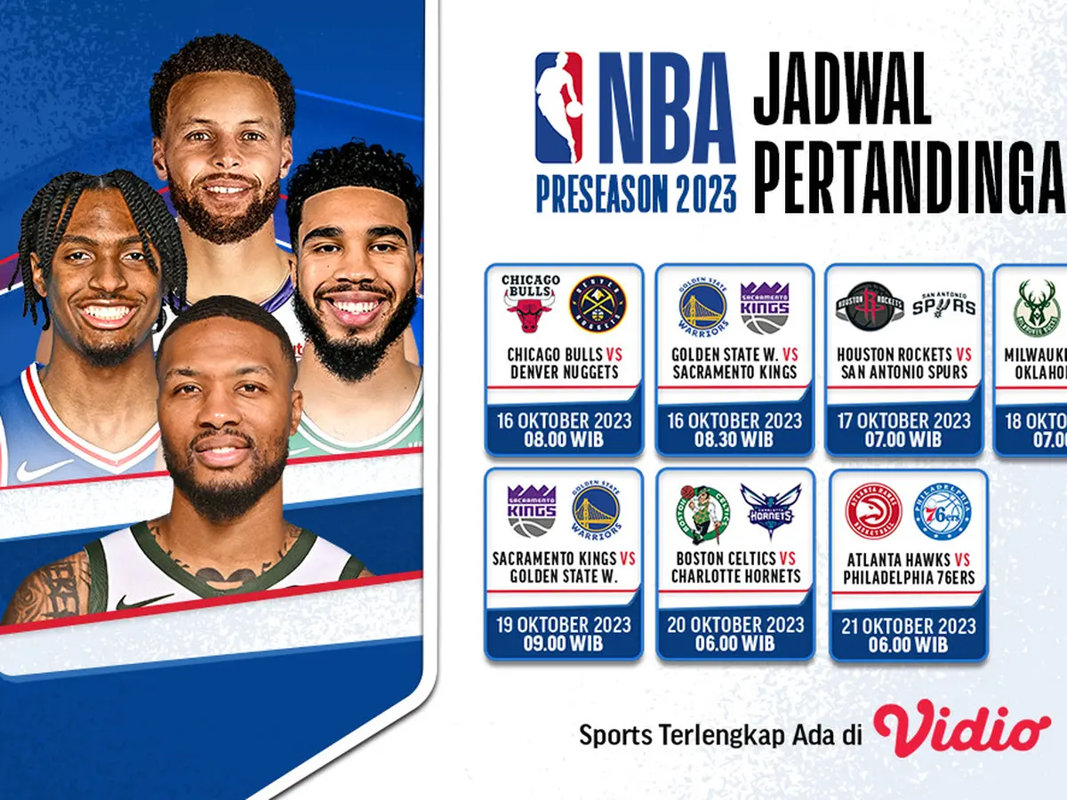 Jadwal dan Link Streaming NBA Preseason 2023 di Vidio Bola