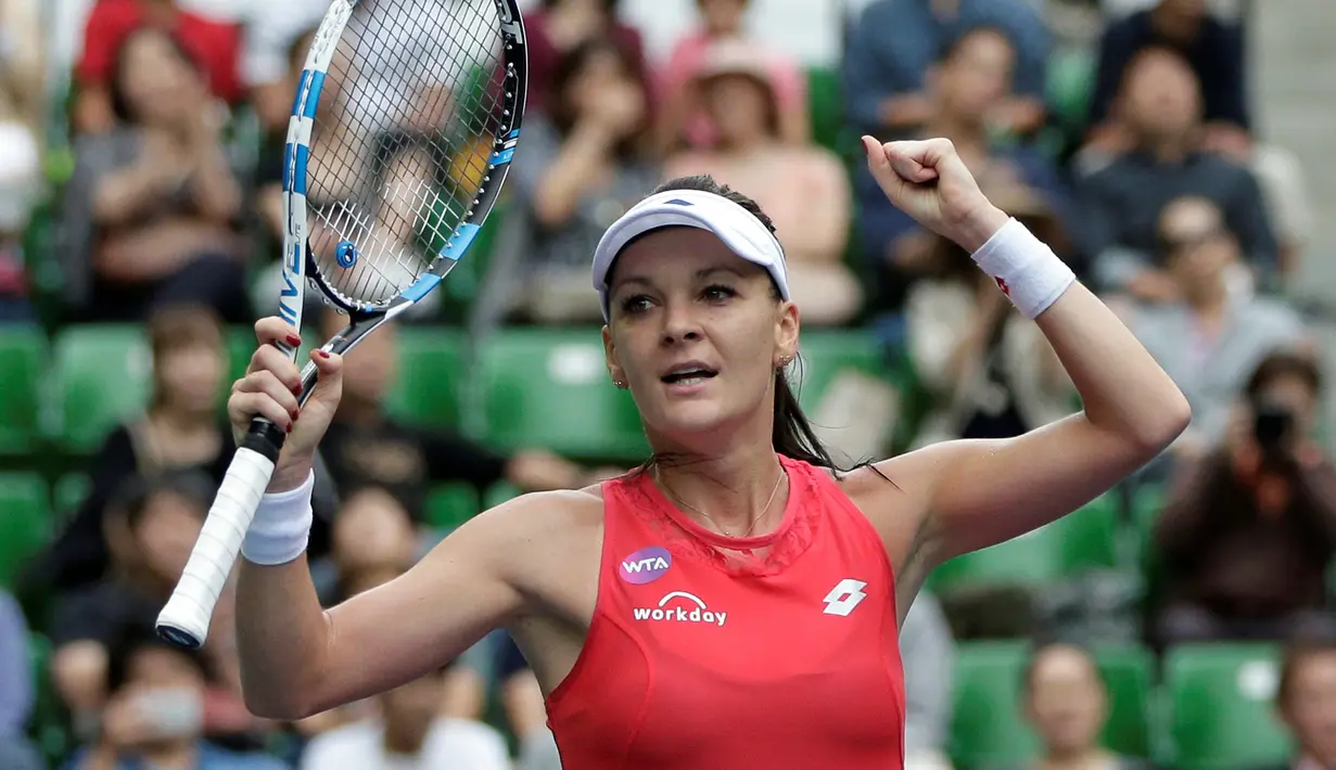 Peringkat ke-6 Agnieszka Radwanska dari Polandia. (EPA/Kiyoshi Ota)
