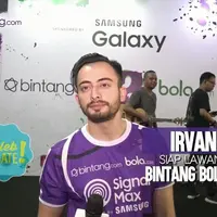 Irvan Farhad sangat antusias saat mendapatkan kesempatan untuk ikut pertandingan futsal di acara Samsung Galaxy Bintang Bola Anniversary.