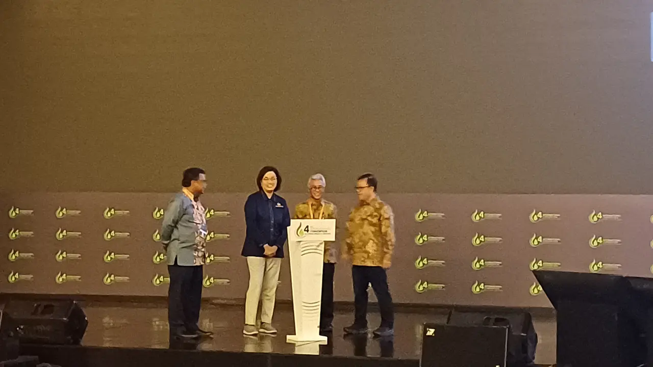 Menteri Keuangan Sri Mulyani hadir dalam acara pembukaan ICIOG 2023.