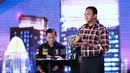 Cagub DKI Jakarta nomor 2, Basuki T Purnama memaparkan visi misi pada Debat perdana Cagub DKI Jakarta di Bidakara, Jakarta, Jumat (10/1/2). (Liputan6.com/Faizal Fanani)