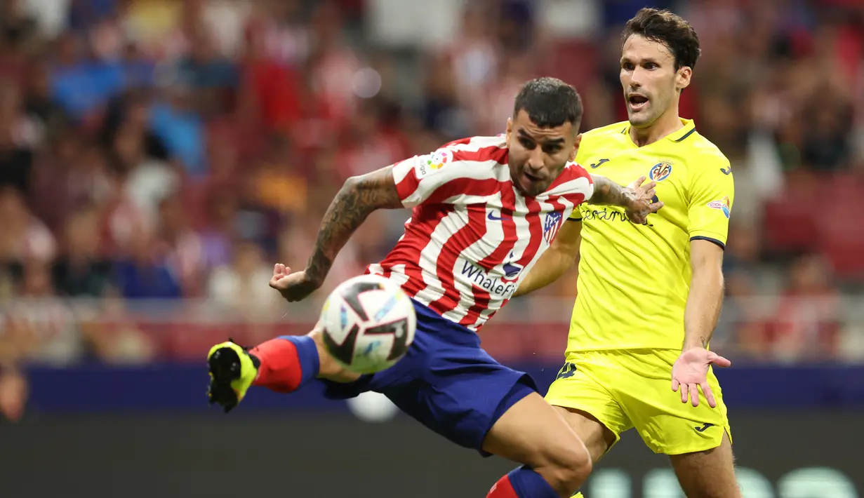 Angel Correa. Sayap kanan Argentina berusia 27 tahun yang kini menjalani musim ke-8 bersama Atletico Madrid ini tercatat telah mengoleksi 60 gol dan 54 assist dari total 337 laga di semua ajang. Ia didatangkan dari salah satu klub Argentina, San Lorenzo pada tengah musim 2014/2015. (AFP/Thomas Coex)