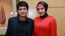 Dini Aminarti dan Dimas Seto di Hotel Mulia, Jakarta Pusat, Sabtu (23/1/2016).(Galih W Satria/Bintang.com)