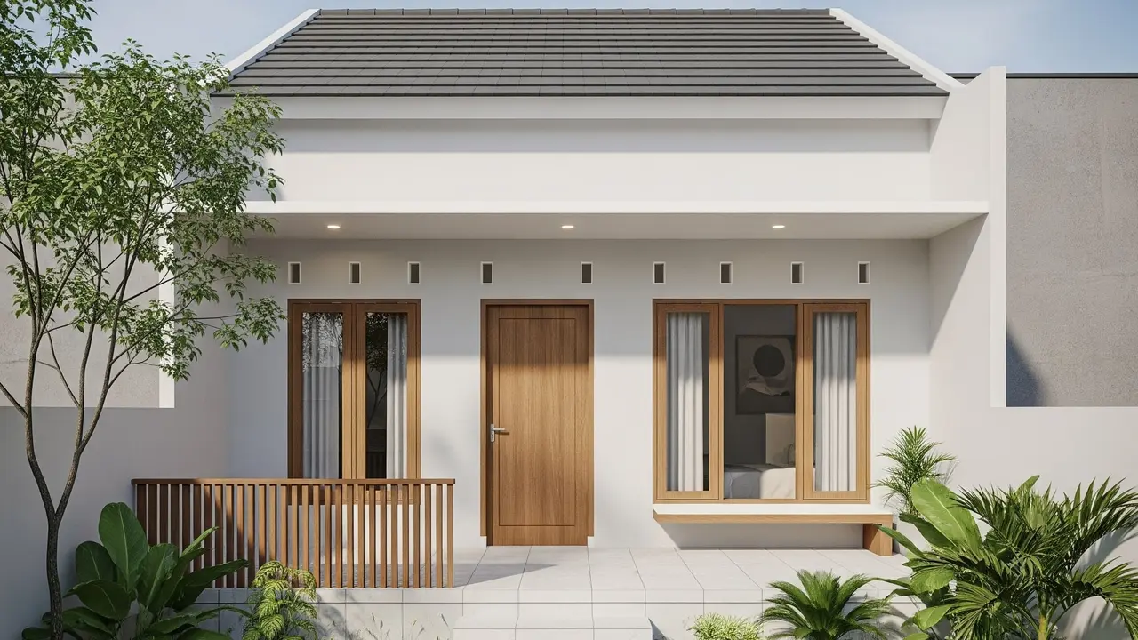 Desain Rumah Sederhana 9x12 dengan Taman