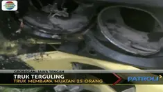 Truk bermuatan 25 orang yang hendak jenguk tetangga di rumah sakit terguling, tiga penumpang tewas dan sembilan lainnya luka-luka.