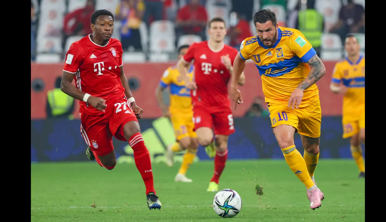 Tigres UANL melalui pemain andalannya yakni Andre-Pierre Gignac berusaha menguasi pertandingan. (Foto: AFP)