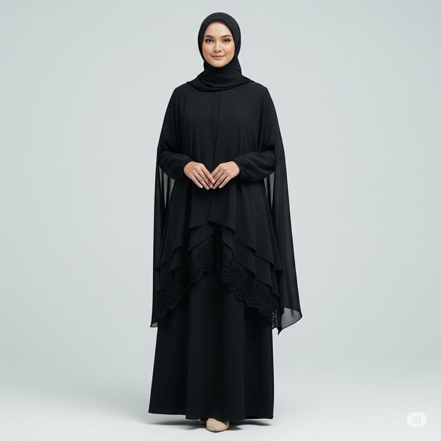 7 Model Gamis Abaya Hitam Terpopuler yang Elegan dan Stylish untuk ...