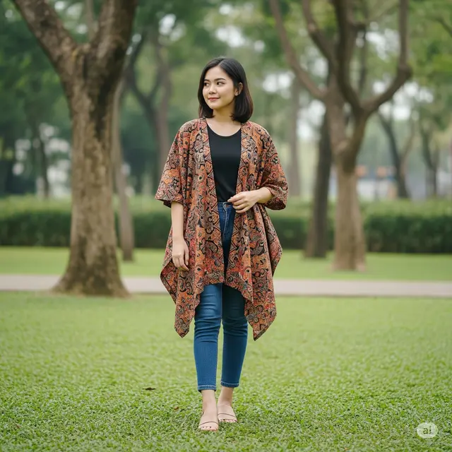 Model Batik Wanita Asymmetric. Foto: Gemini