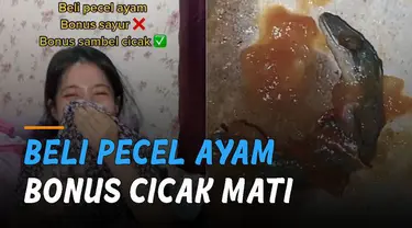 Nasib kurang beruntung dialami dua perempuan ini ketika sedang memakan pecel ayam didalamnya ada cicak mati.