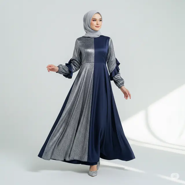 10 Model Baju Gamis Dua Warna Terbaru 2025: Inspirasi Fashion Muslim Kekinian