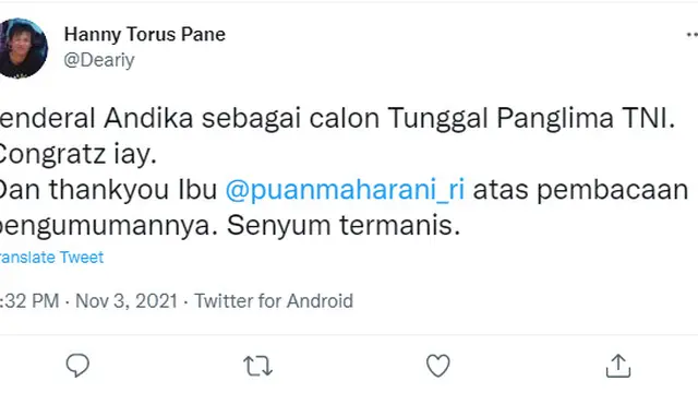Jokowi Pilih Jenderal Andika Perkasa Jadi Calon Panglima TNI, Warganet: Pengalaman Beliau Banyak