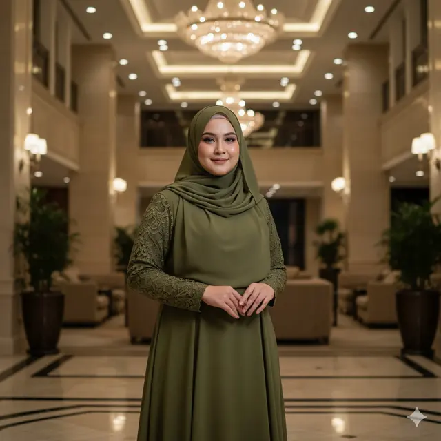 Model Gamis Brokat Modern Big Size
