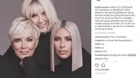 Seperti apa kompaknya Kim Kardashian, Kris Jenner, dan Marry Jo tampil blonde? Simak selengkapnya di sini (instagram/kimkardashian)