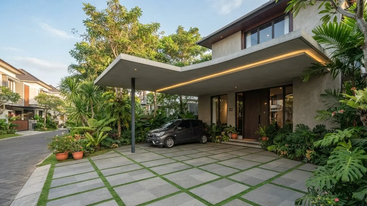 Model Carport Minimalis yang Tidak Terlihat Seperti Area Parkir