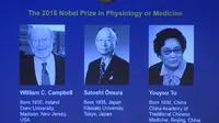 Tiga peneliti dari Irlandia, Jepang, dan China meraih penghargaan Nobel di bidang kedokteran.