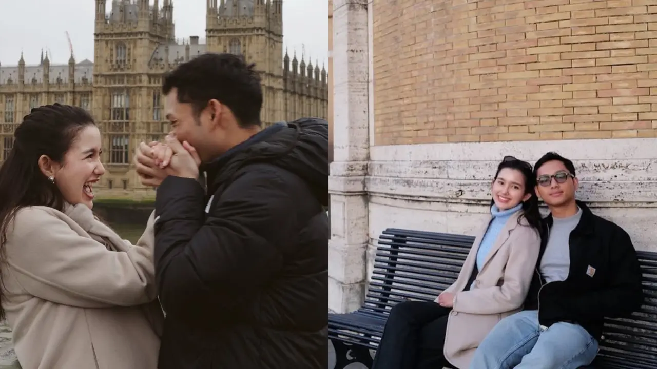 Gaya Romantis Azriel Hermansyah dan Sarah Menzel Liburan di Eropa, Tampil Kompak dalam Busana Monokrom yang Netral