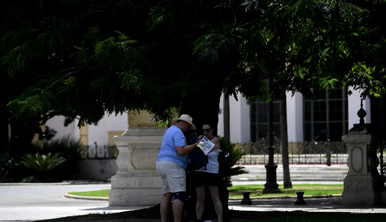 Pemerintah Spanyol baru-baru ini mengumumkan langkah-langkah baru untuk mengatasi dampak cuaca panas pada populasi mereka. (AFP/Cristina Quicler)