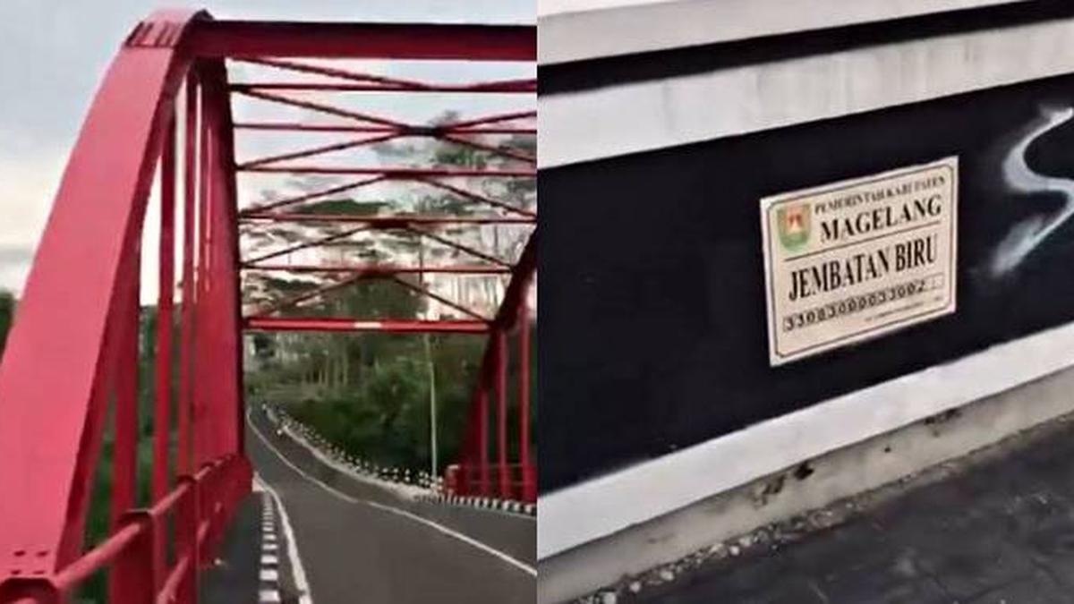 Viral, Jembatan Biru di Magelang Tapi Warnanya Merah Ini Tuai Komentar