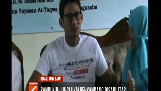 Safari Politik, Sandiaga Kunjungi Pengusaha UKM Disabilitas di Bekasi