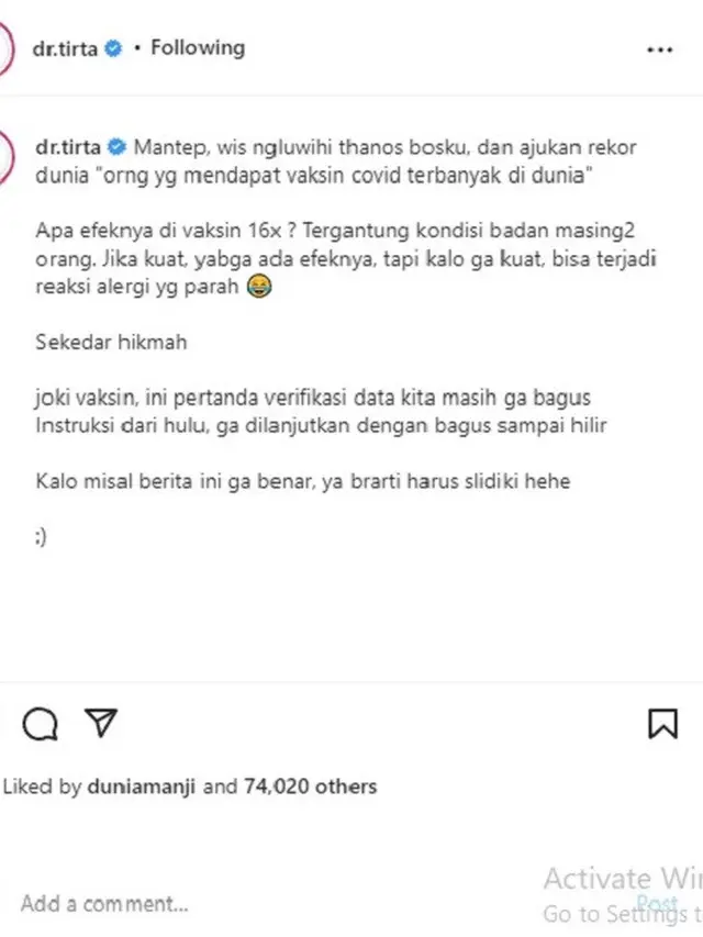 dr. Tirta (Foto: Instagram/@dr.tirta)