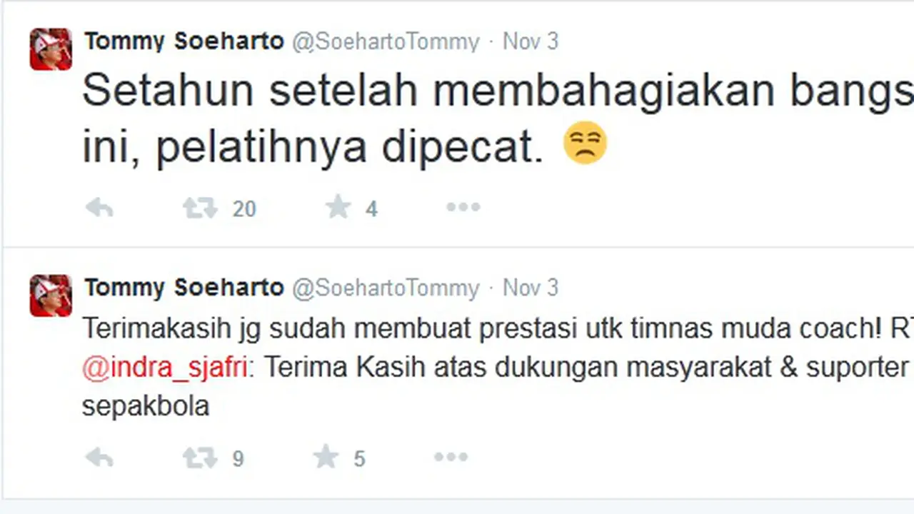 Kicauan Tommy Soeharto