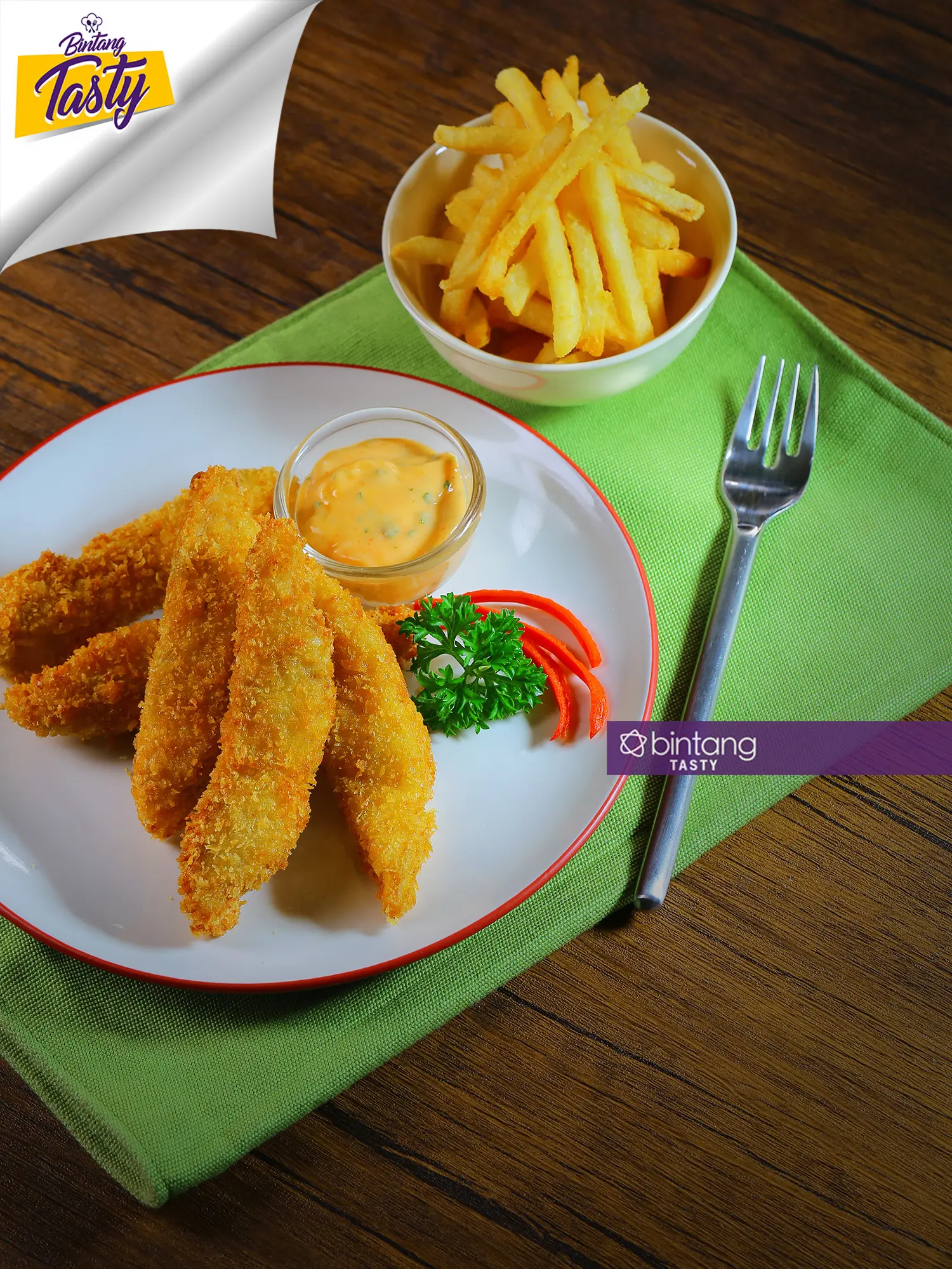 Fish fingers with mayo sauce. (Fotografer: Adrian Putra/DI: M. Iqbal Nurfajri/Chef: Arum Sari)