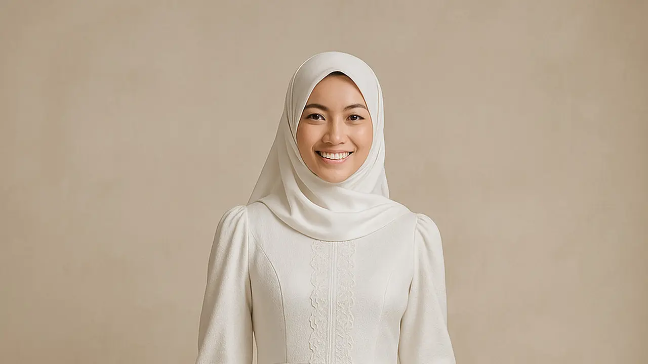 Inspirasi Gamis Syar'i Putih Mewah 2025/ Ilustrasi AI
