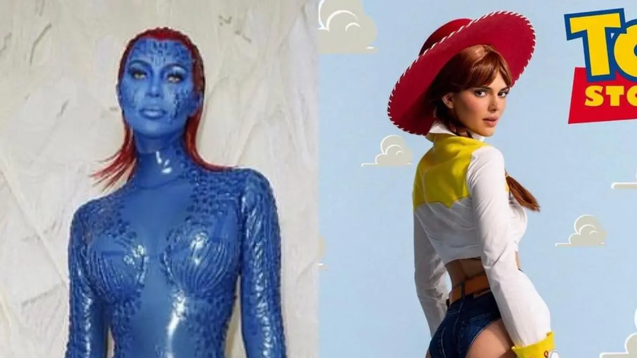 8 Gaya Seleb Dunia Rayakan Halloween Pakai Kostum Unik, Kim Kardashian Jadi Mystique di Film X-Man
