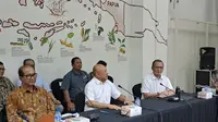 Menteri Koperasi dan UKM Teten Masduki dalam&nbsp; Konferensi Pers Refleksi 2023 &amp; Outlook 2024, Kamis (21/12/2023), di gedung Smesco, Jakarta. (Ayu/Merdeka.com)