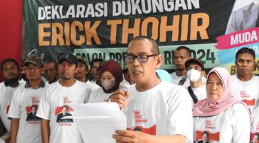 Komunitas Petani Lumajang Gelar Deklarasi Dukungan Erick Thohir Sebagai Capres 2024. (Dian Kurniawan/Liputan6.com).