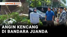 Hujan deras disertai angin kencang yang menerjang kawasan Kabupaten Sidoarjo, Jawa Timur, membuat pohon tumbang menimpa sejumlah kendaraan yang terparkir di area Bandara Internasional Juanda. Puluhan rumah di sejumlah desa di sekitar bandara juga rus...