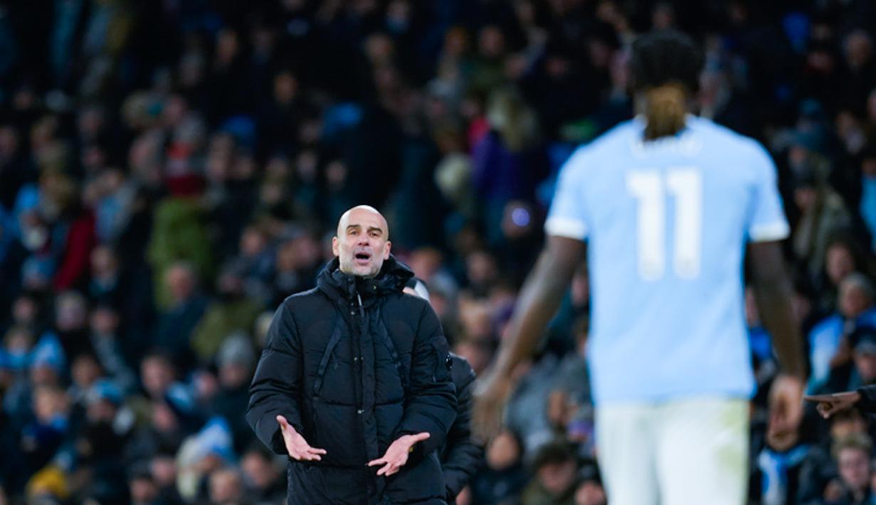 Tren kurang meyakinkan Manchester City berlanjut. Skuad Pep Guardiola kini mencatat tiga hasil imbang beruntun di Liga Inggris dan harus puas berada di peringkat kedua klasemen dengan 43 poin. (AP Photo/Dave Thompson)