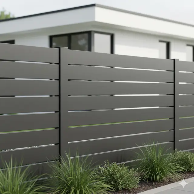 Pagar Aluminium Slab Modern (Gemini AI)