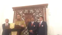 Gubernur DKI Jakarta Anies Baswedan usai melantik pengurusan KONI DKI Jakarta (Liputan6.com/Delvira Chaerani)