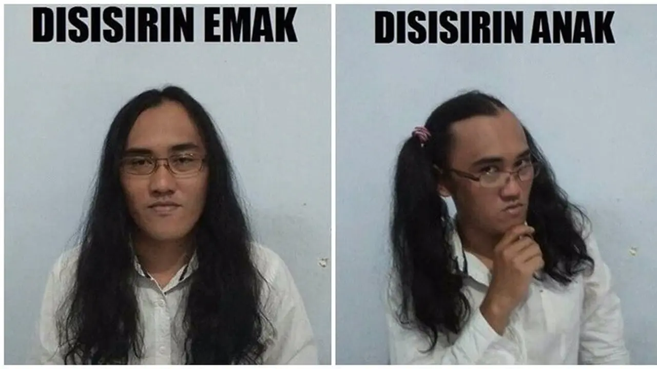 Potret Lucu Cowok Berambut Gondrong Saat Disisir Ini Bikin Ketawa Geli