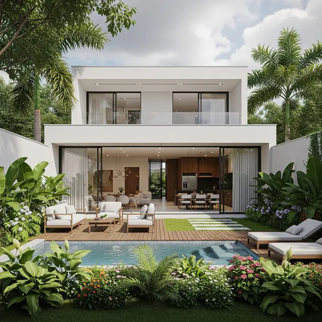 Model Rumah Sederhana View Taman Hijau