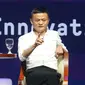 Pendiri Alibaba Group Jack Ma dalam diskusi panel “Disrupting Development” Pertemuan IMF-Bank Dunia di Nusa Dua, Bali pada Jumat (12/10). Jack Ma mengatakan “pebisnis tak punya rasa takut, kompetitor yang seharusnya takut”.Liputan6.com/Angga Yuniar